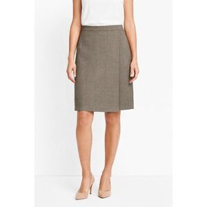 Womens Talbots Faux Wrap A Line Knee Long Skirt Stretch Wool Blend Academia Sz10